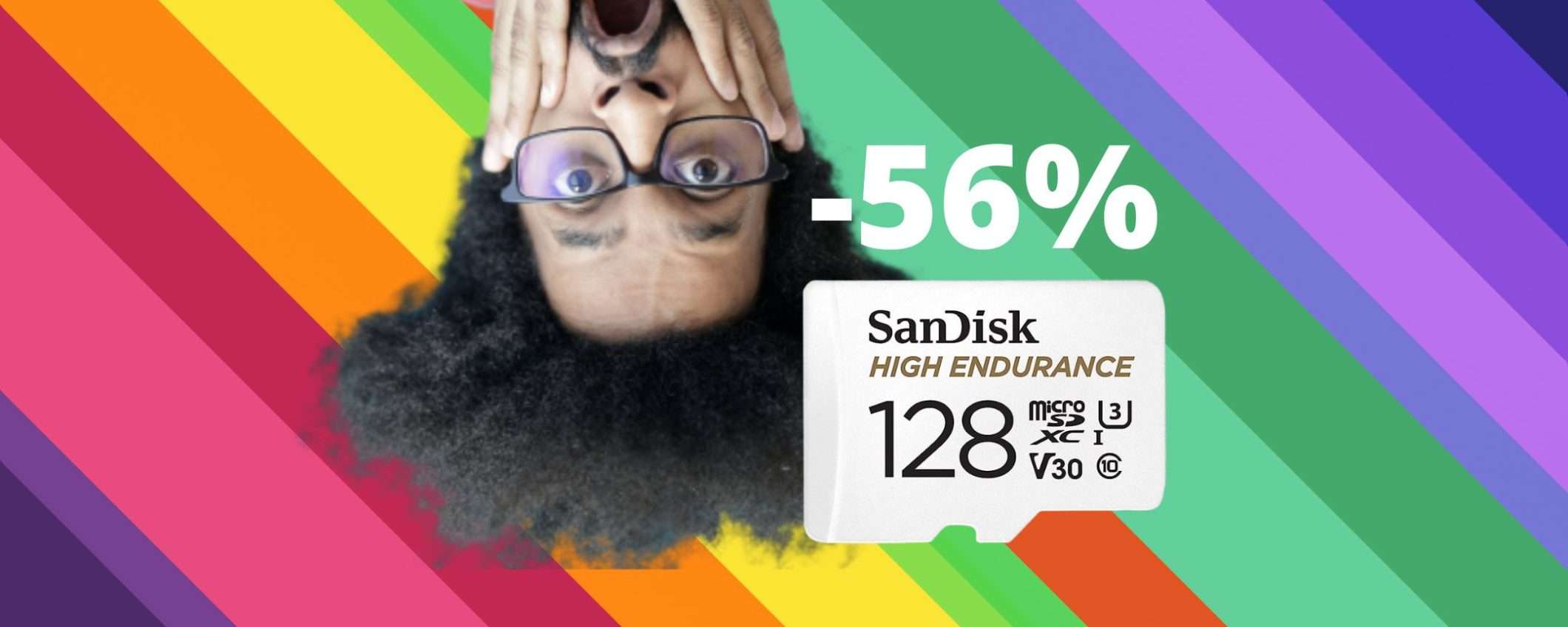 SanDisk High Endurance 128GB: sconto FOLLE del 56% su Amazon