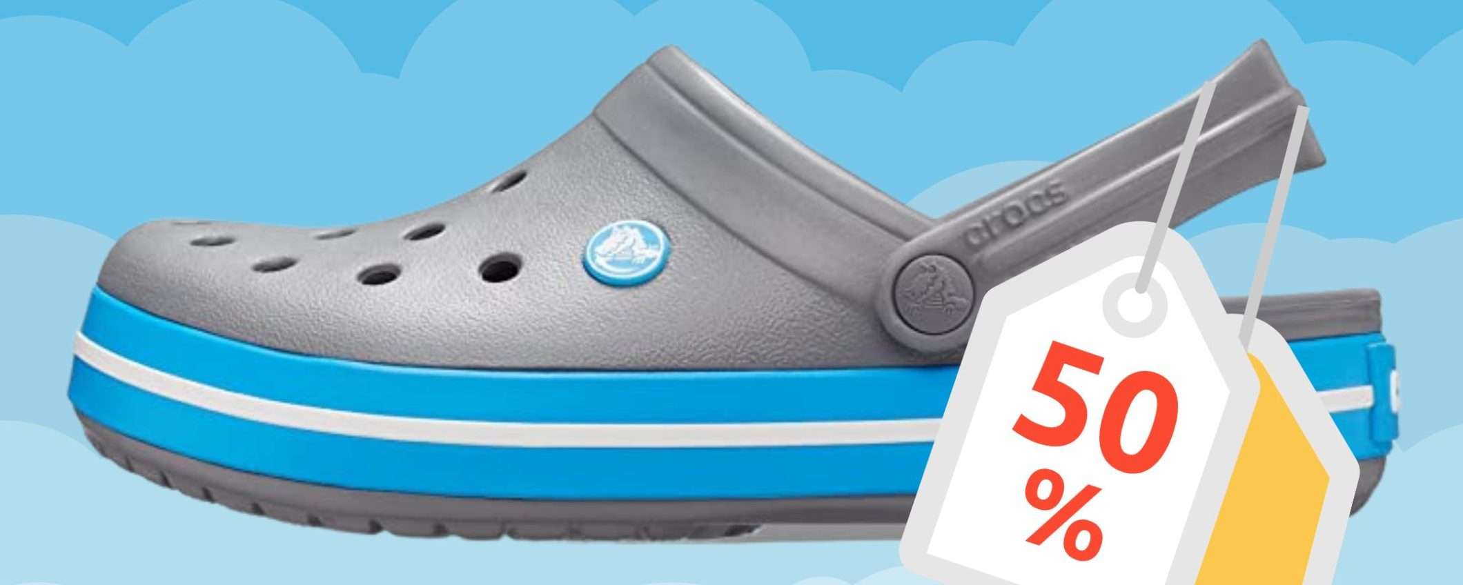 Queste Crocs STRATOSFERICHE sono in sconto del 51% su Amazon (27€)