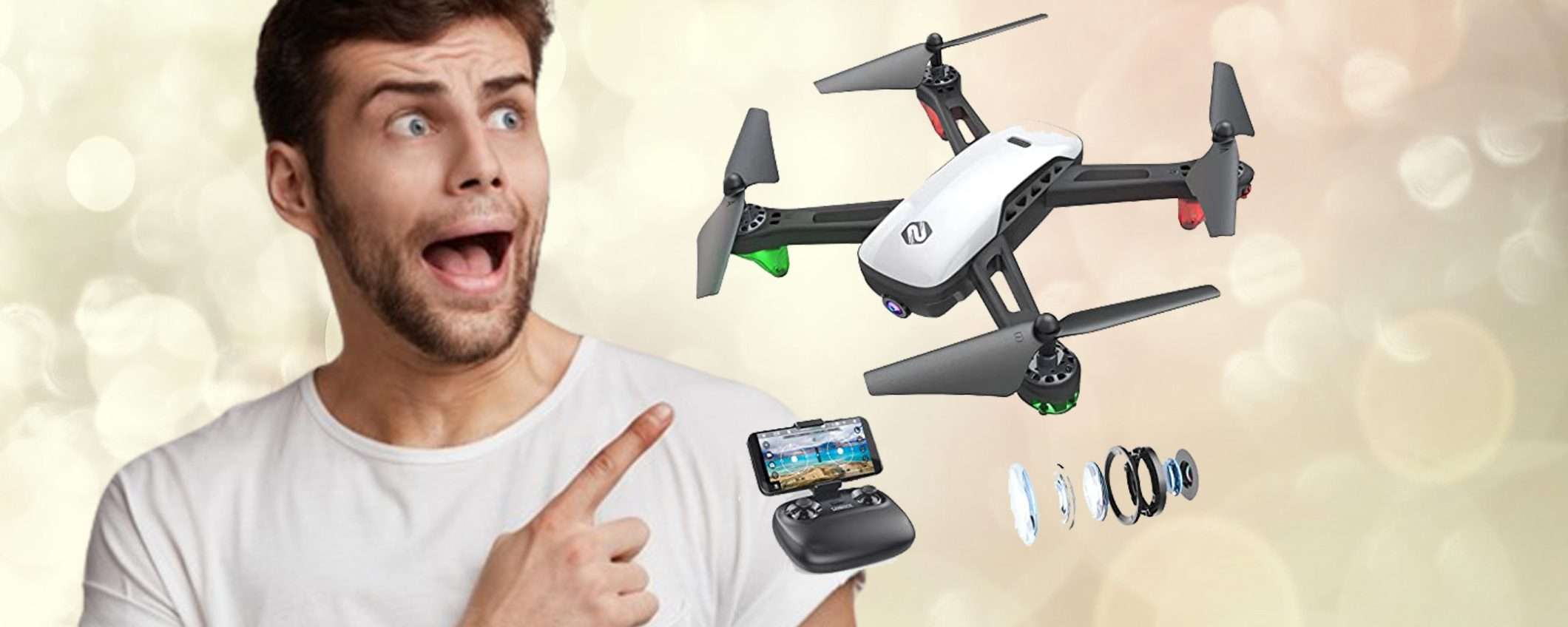 Drone con telecamera SANROCK U52 con DOPPIO SCONTO(Amazon)