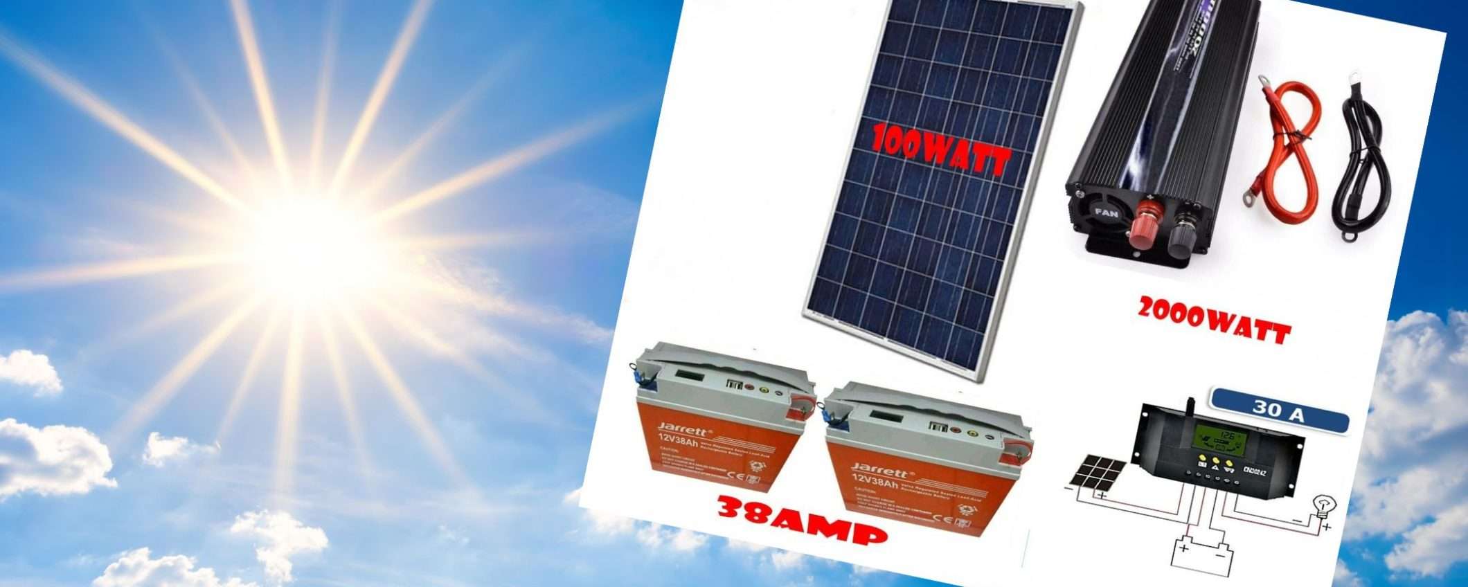 Kit fotovoltaico con DOPPIO ACCUMULO e inverter 2000W a 199€: un affare assurdo