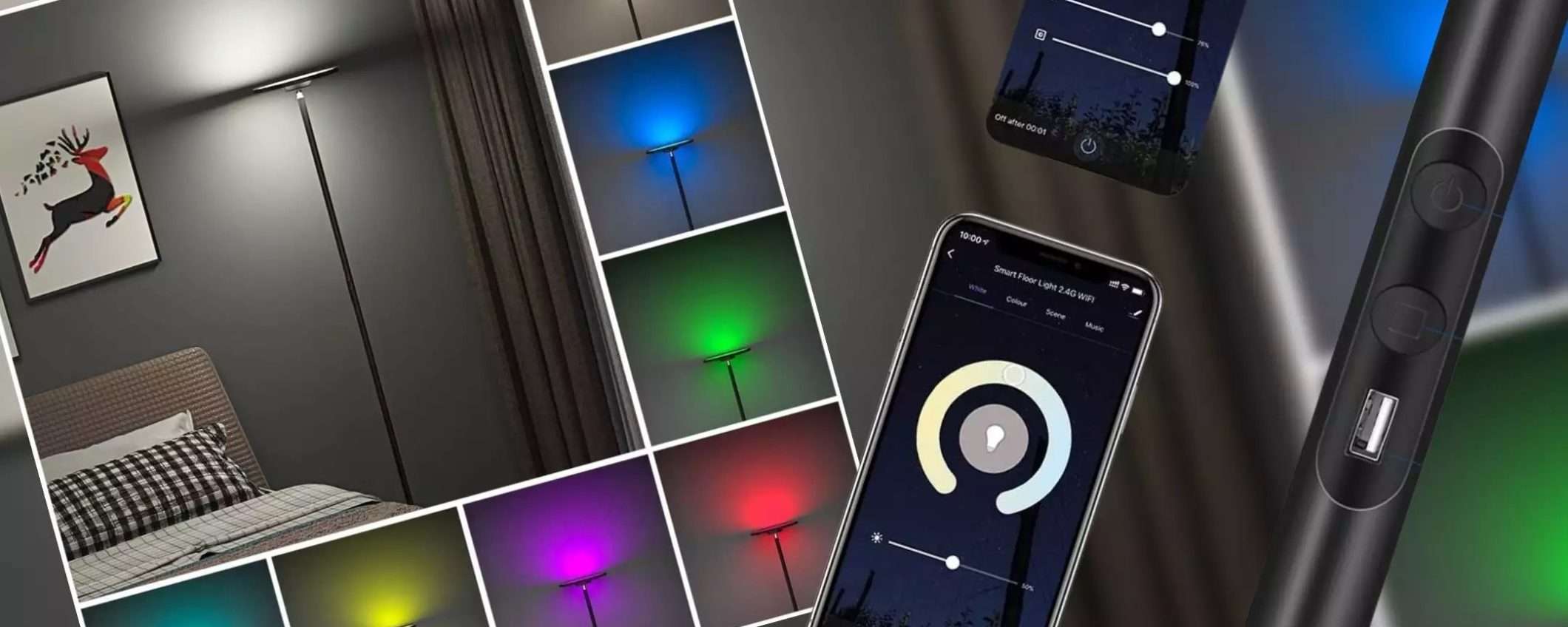 Elegantissima lampada da terra smart a prezzo IMPENSABILE su Amazon (59€)