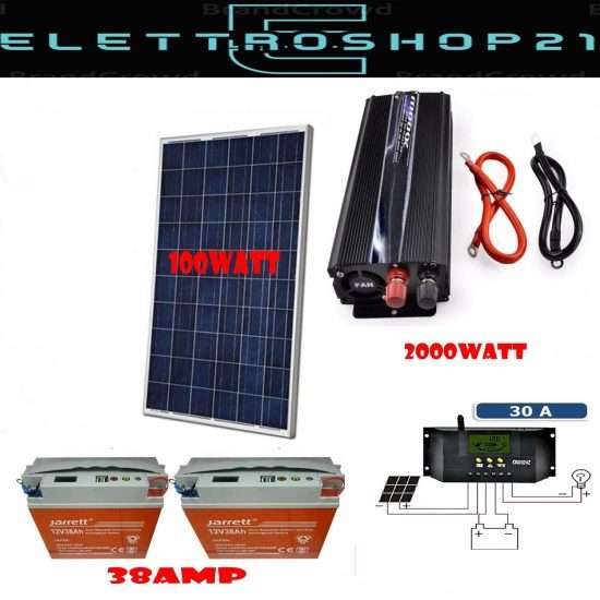 Kit fotovoltaico con DOPPIO ACCUMULO e inverter 2000W a 199€: un affare  assurdo