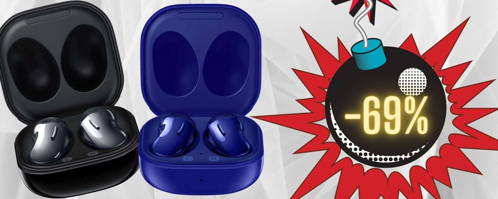 Samsung Galaxy Buds Live a 59€: sconto Amazon ESPLOSIVO del 69% (4 colori)