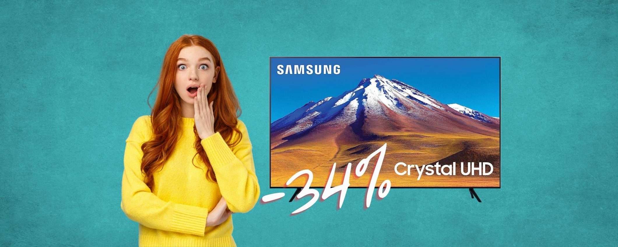 Samsung: Smart TV da 43” Crystal UHD 4K a 151€ in MENO