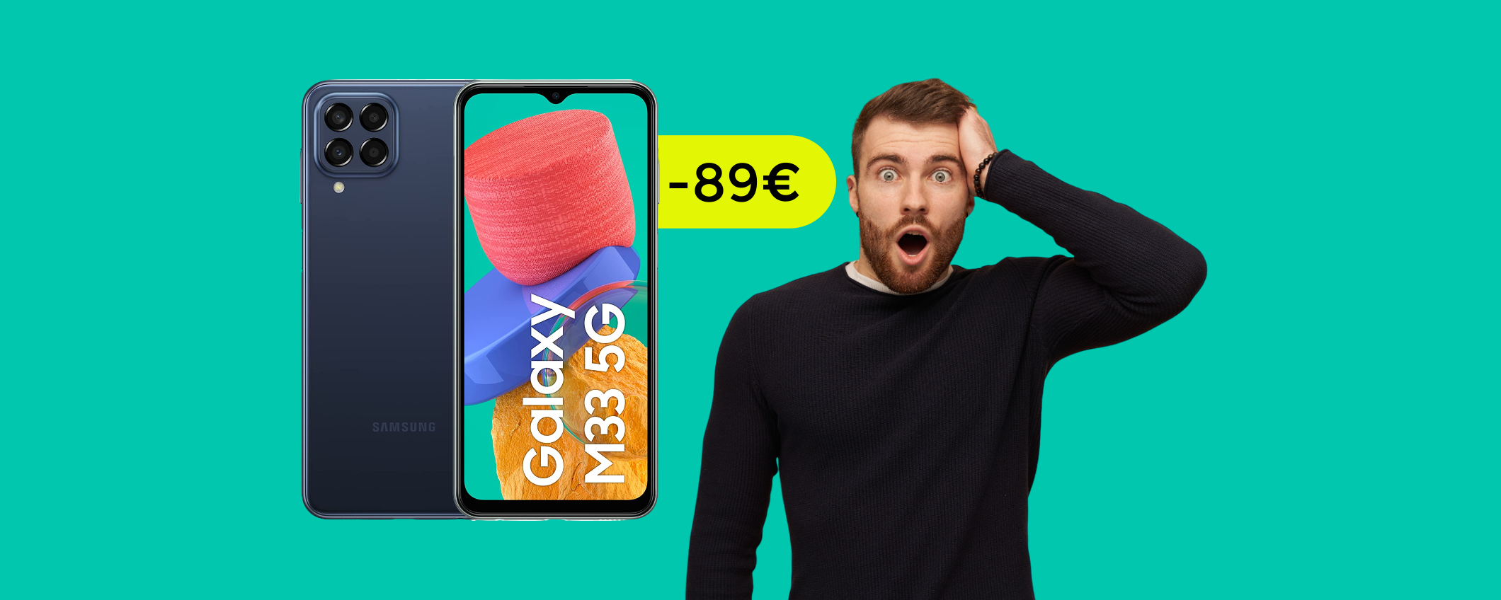 Samsung Galaxy M33 5G in SCONTO con le Offerte di Primavera Amazon