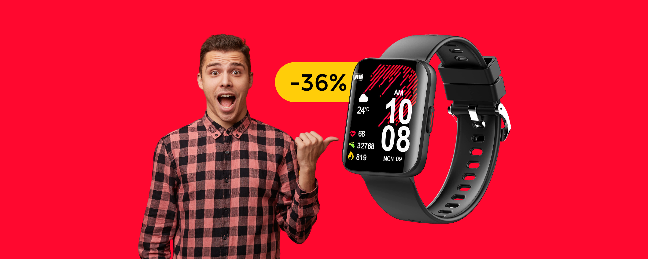 Smartwatch impermeabile con schermo curvo: ha tutto e costa solo 25€