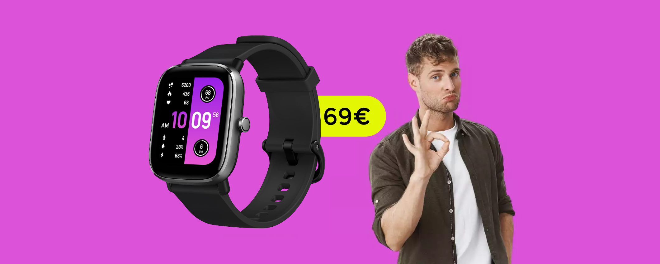 Smartwatch Amazfit impermeabile: gli sportivi lo adoreranno (69€)