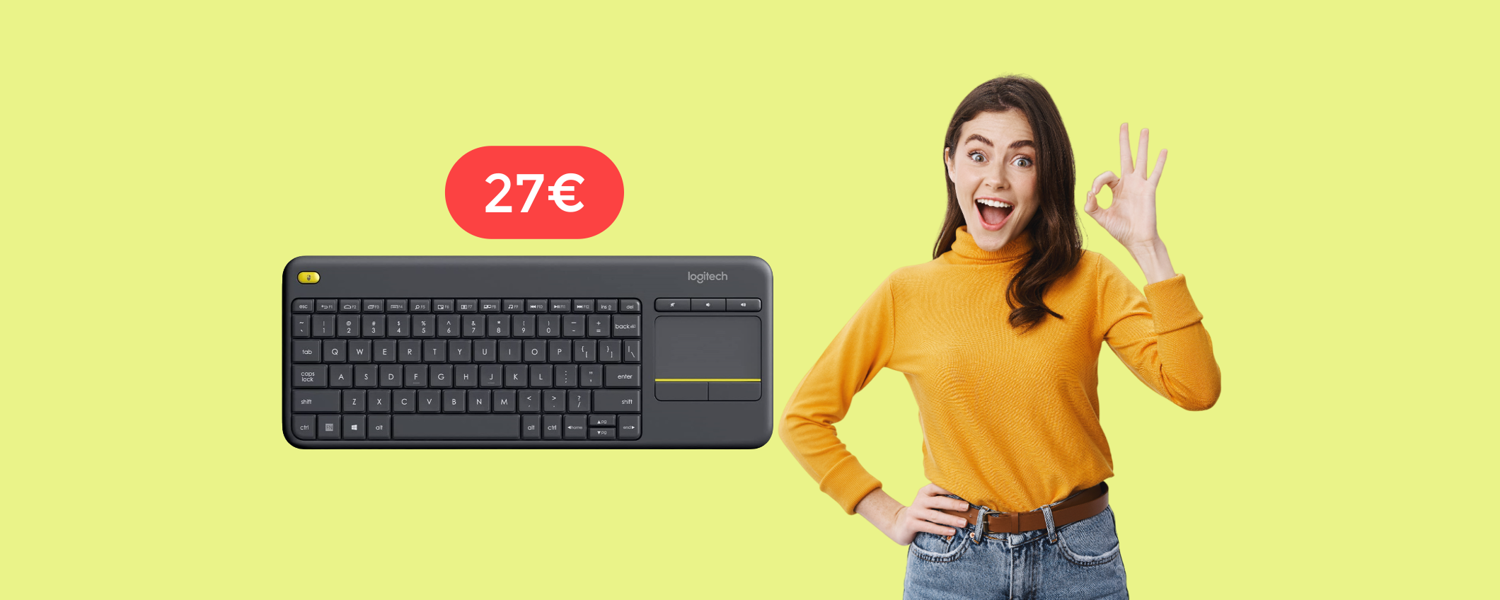 Tastiera Logitech PERFETTA per il PC ed anche per la TV: bastano 27€