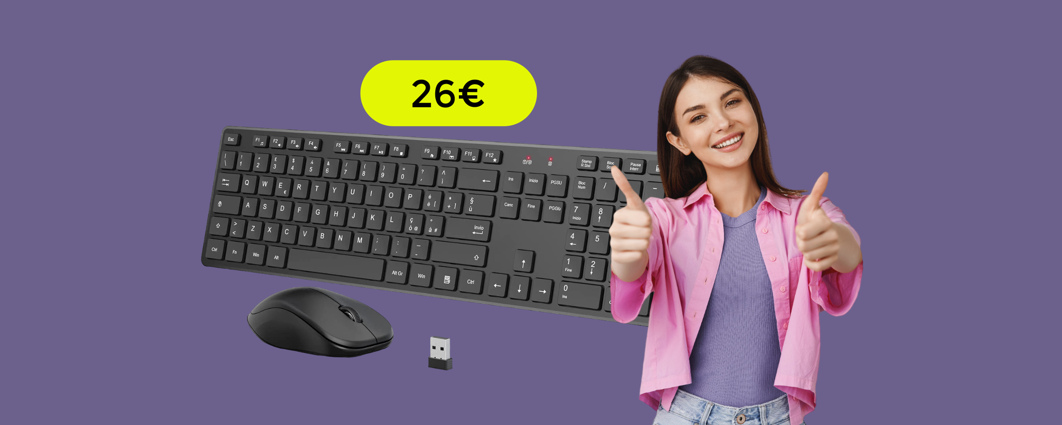 Tastiera e mouse wireless: con 26€ porti a casa una SUPER coppia