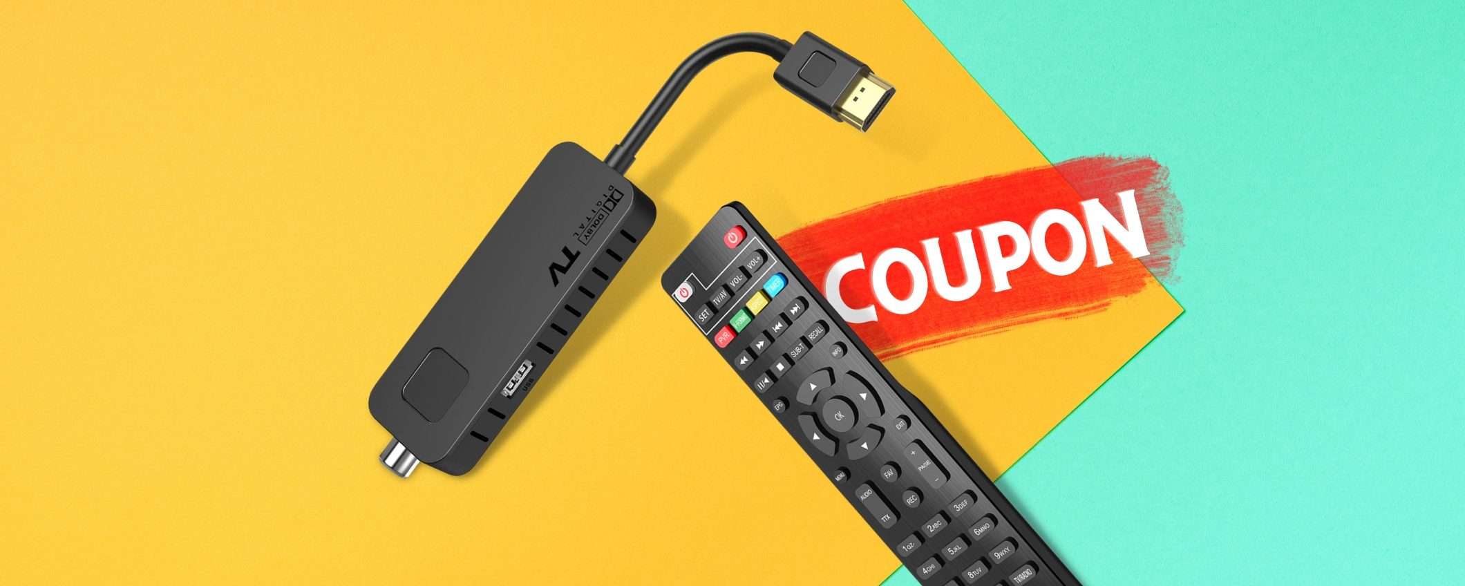 Mini decoder DVB-T2 invisibile: c'è ma non lo vedi, solo su Amazon