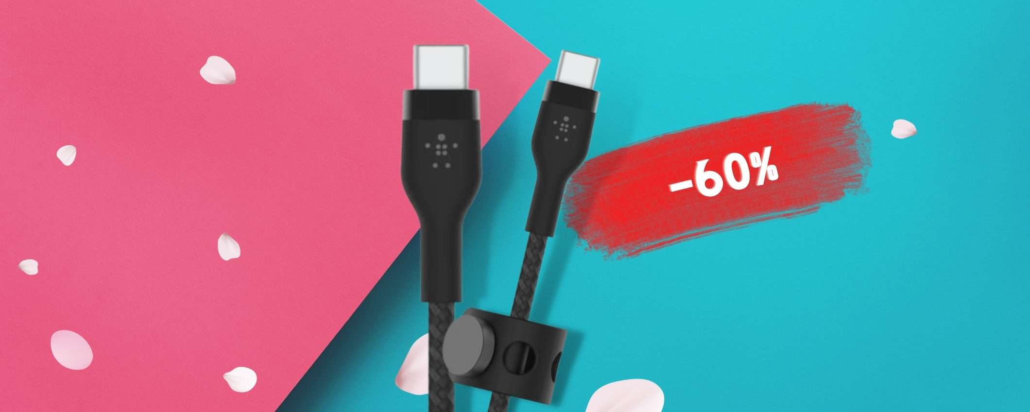 Cavo USB C Belkin lungo 2m: usalo per smartphone e laptop (-60%)