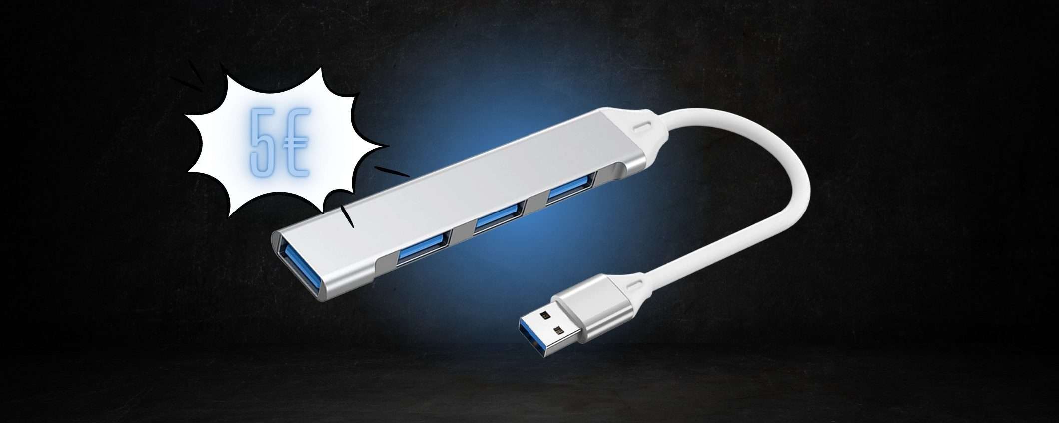 Hub USB, se non hai porte con lui ne ottieni 4 NUOVE a 5€