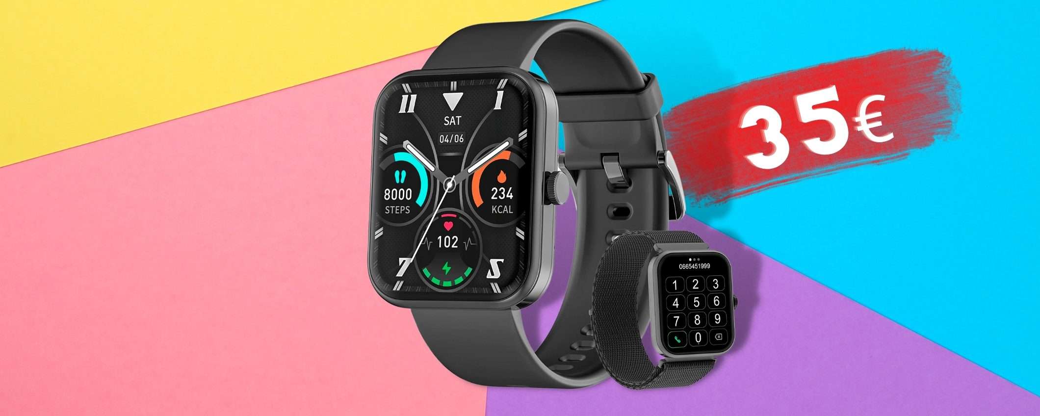 Smartwatch con 100 modalità sportive, chiamate e TANTISSIMO altro