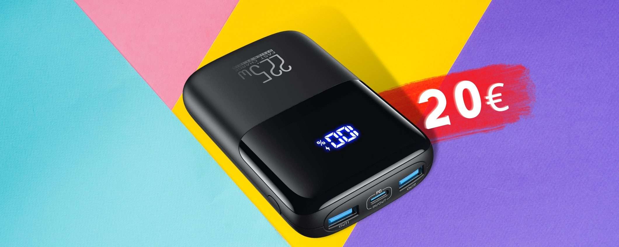 Powerbank 22,5W con 2 ricariche assicurate: al 50% è un SOGNO