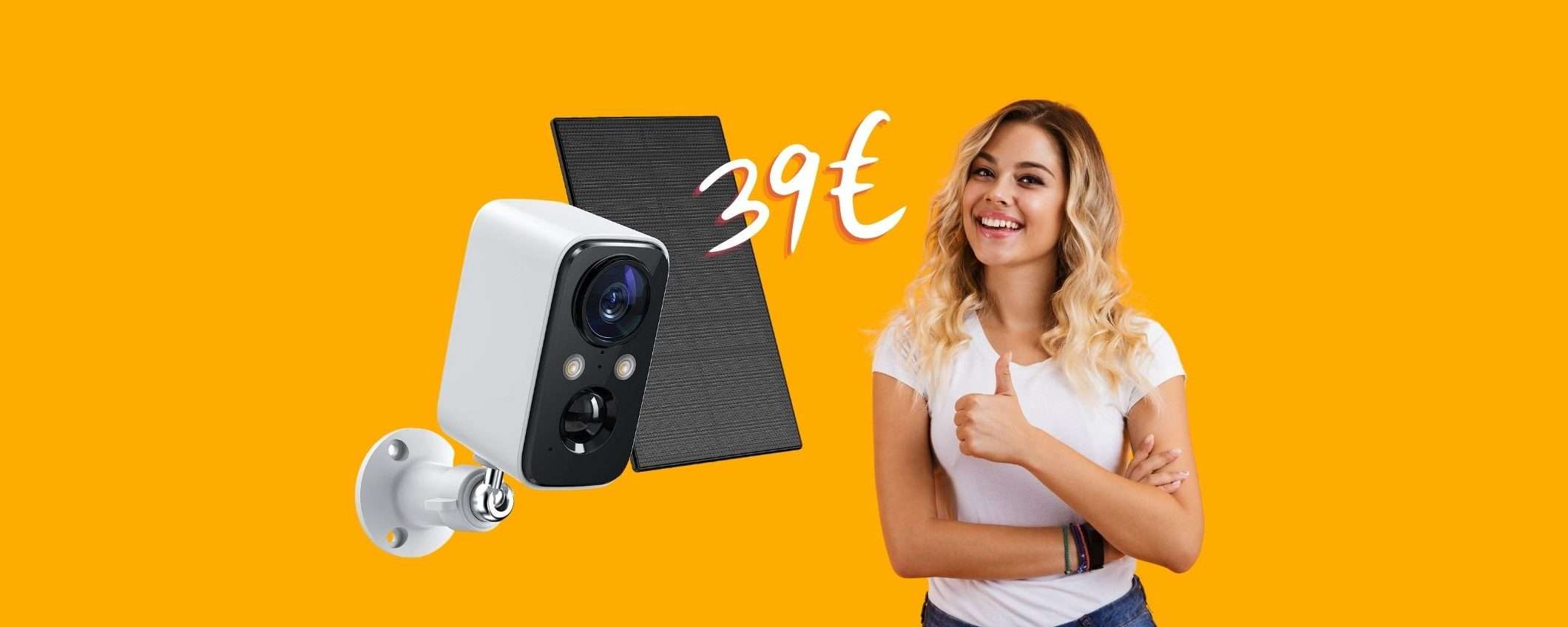 Videocamera WiFi con pannello solare al prezzo più BASSO di SEMPRE