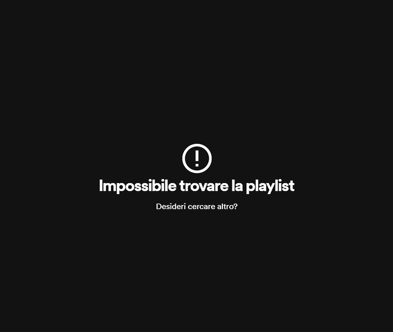 Spotify errore playlist