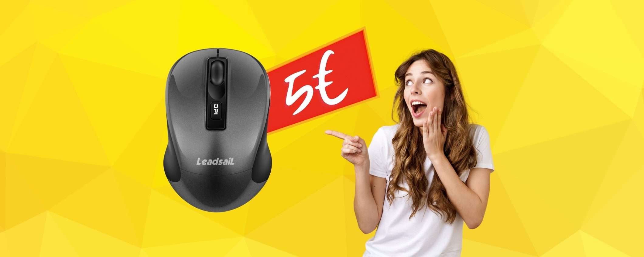 Su Amazon ti bastano 5€ per avere un mouse wireless eccellente