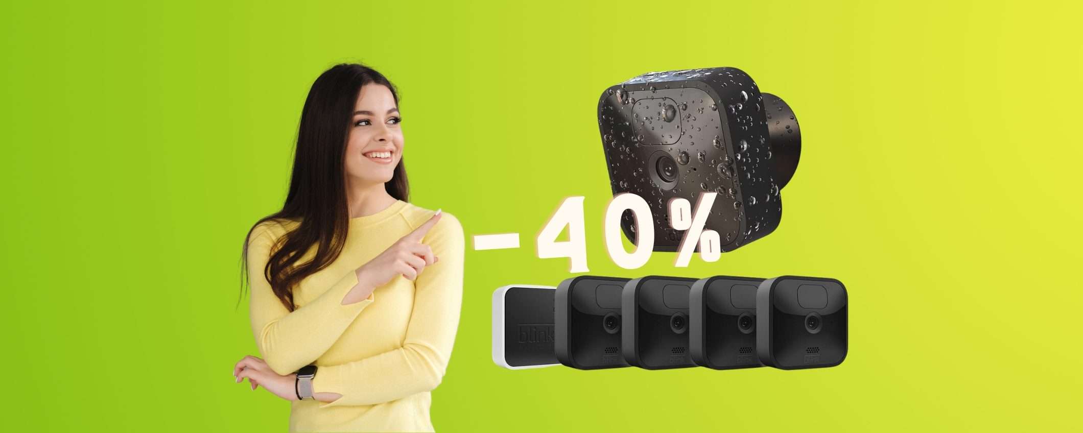 Blink Outdoor: sistema di videosorveglianza con 4 videocamere al 40%