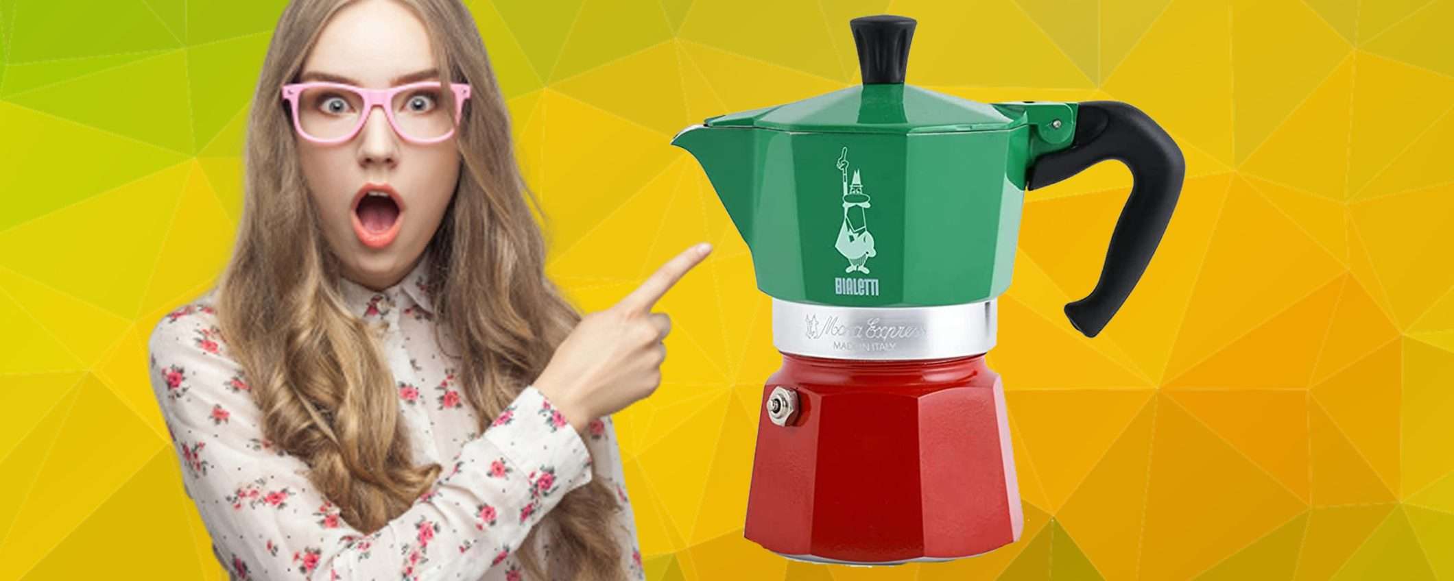 Caffettiera Bialetti Moka Express Tricolore: sconto TOP del 35% (Amazon)