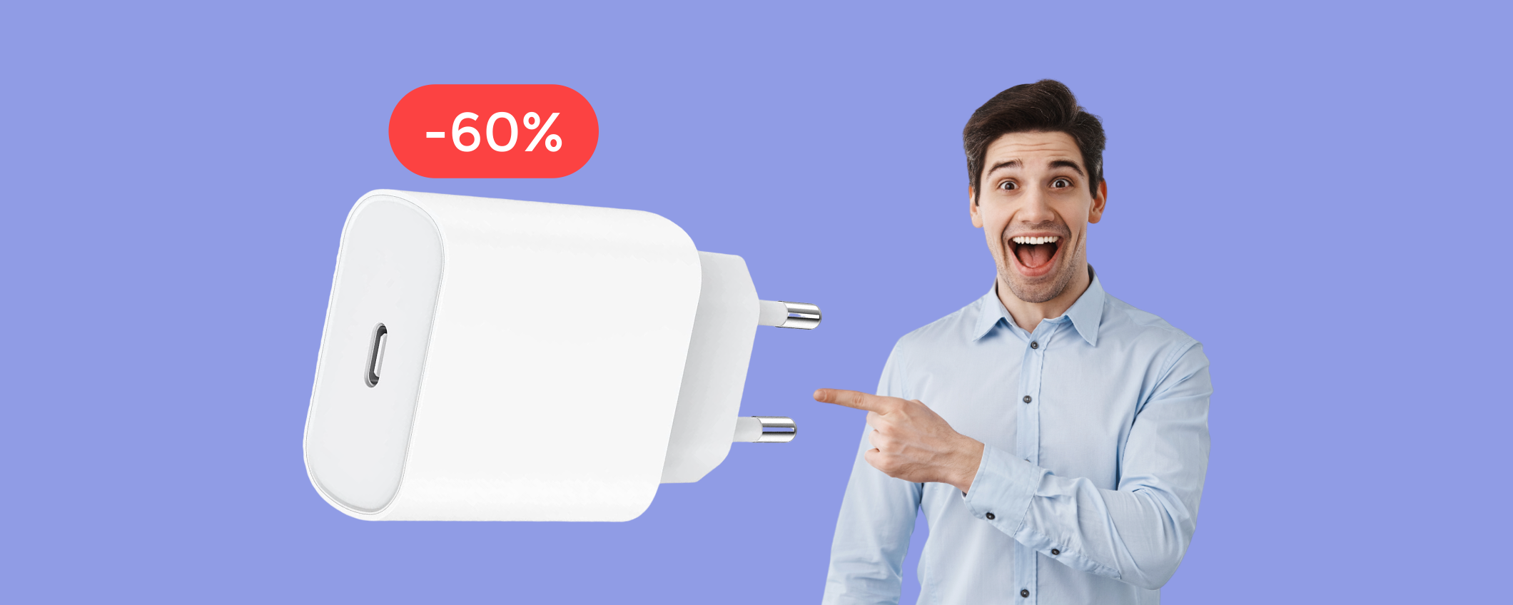 iPhone 14 mai senza energia: velocissimo caricabatterie USB C a 8€