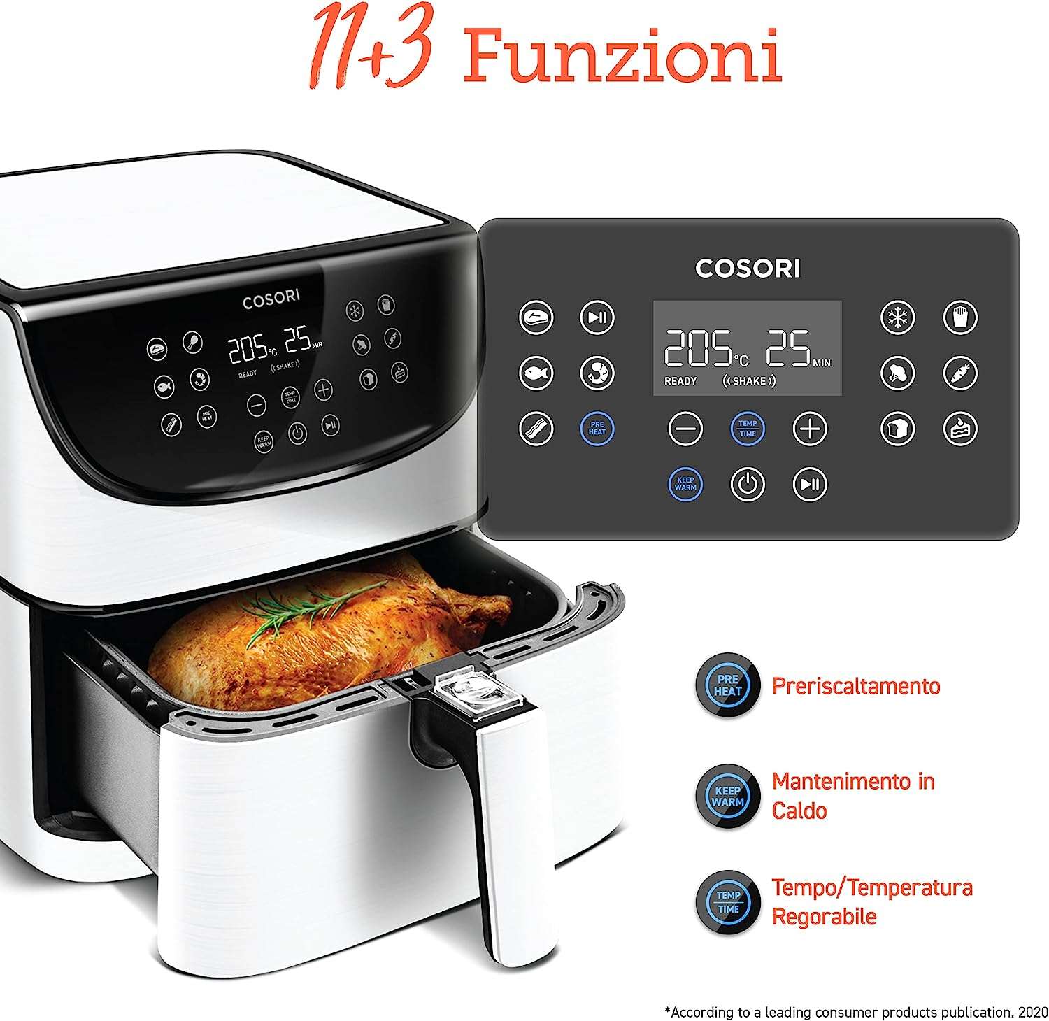 cosori-migliore-friggitrice-ad-aria-5-5-litri-amazon-11-funzioni