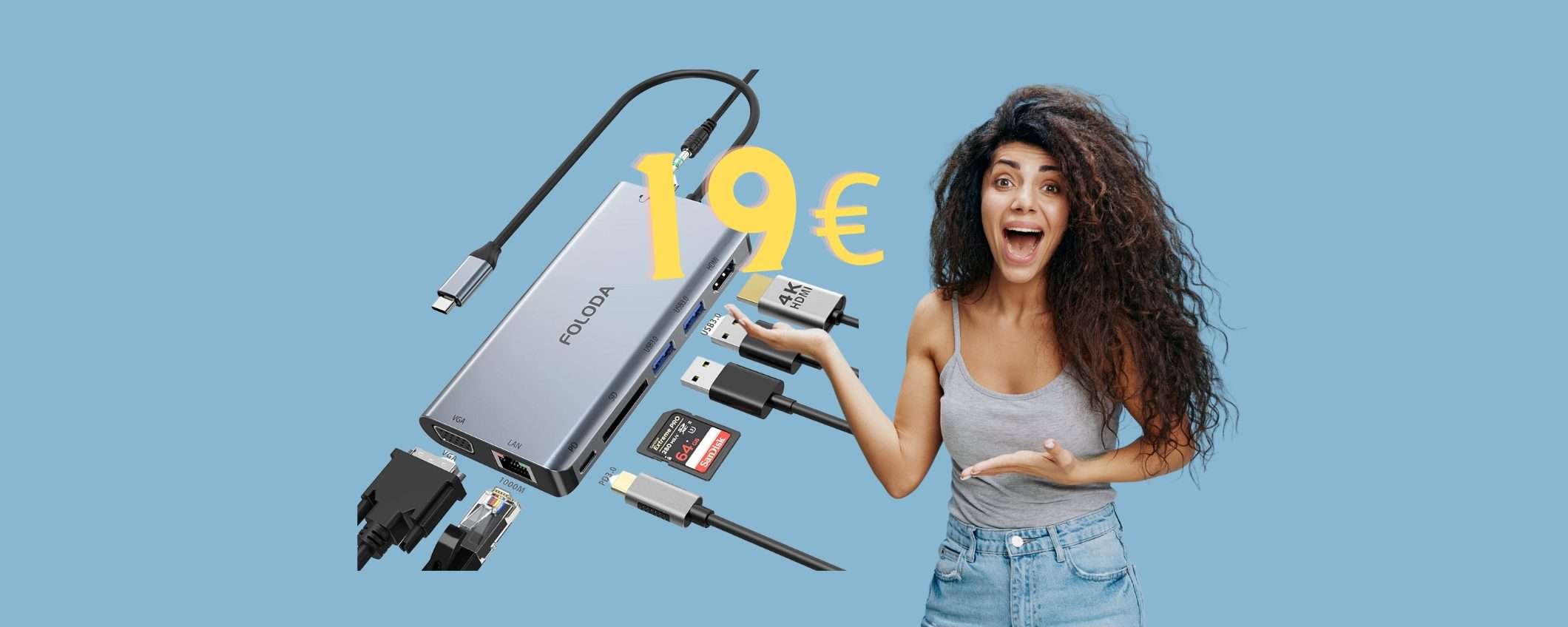 Docking Station 8 in 1 SPETTACOLARE a MENO di 20€ su Amazon