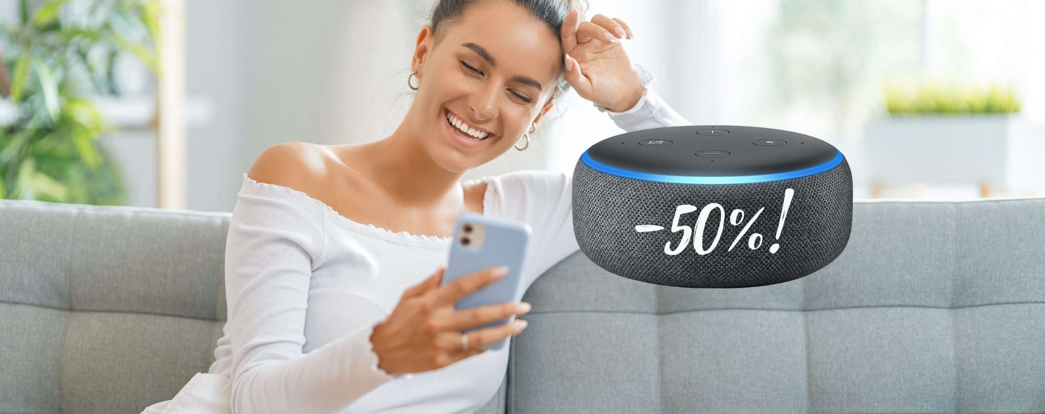 Echo Dot 3, Unieuro: 50% di sconto e consegna gratuita