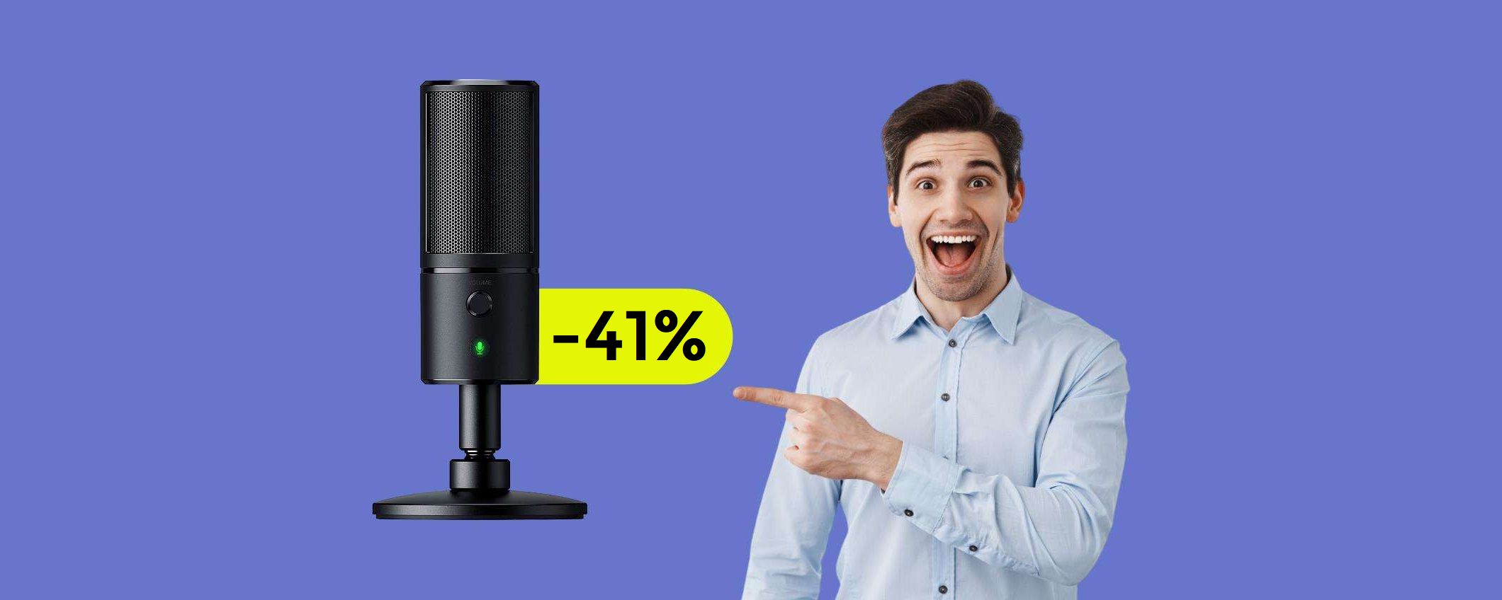 Microfono Razer Seiren X, solo per VERI streamer: il prezzo crolla a 64€