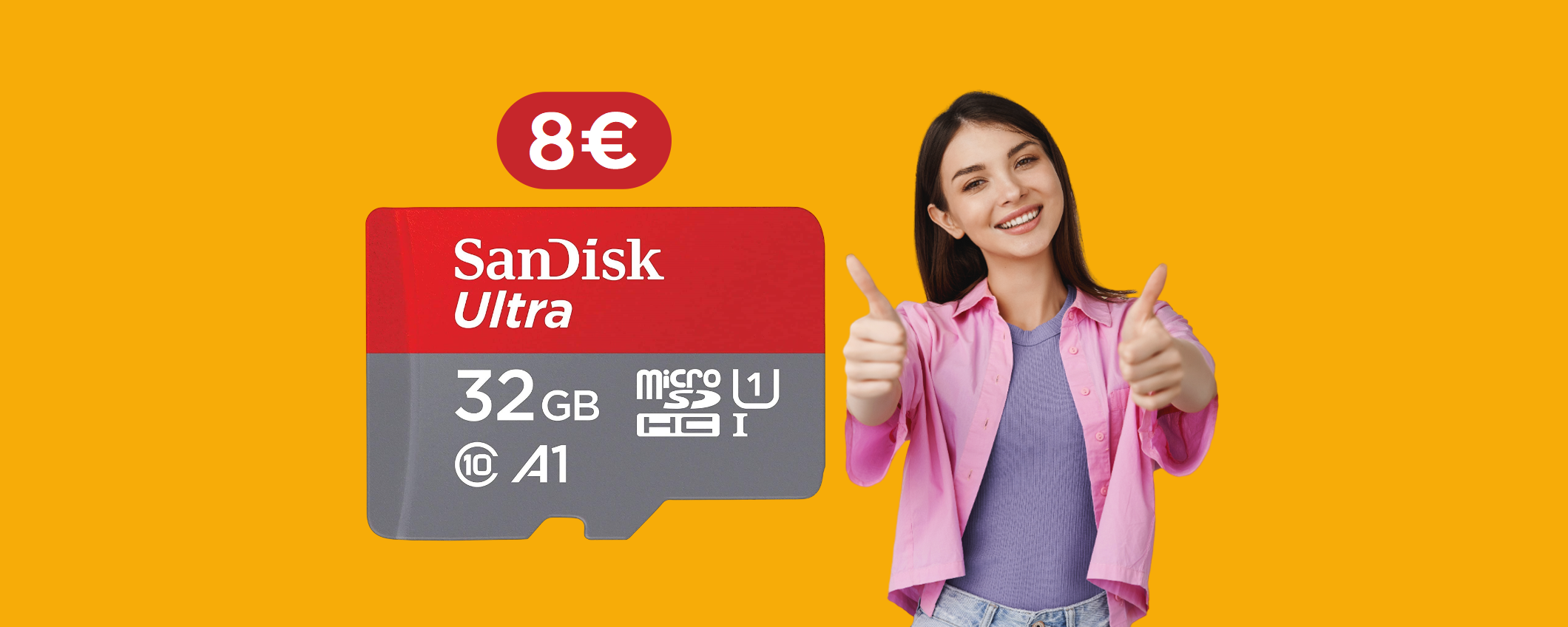 MicroSD 32GB SanDisk, velocissima e resistente: best buy a soli 8€