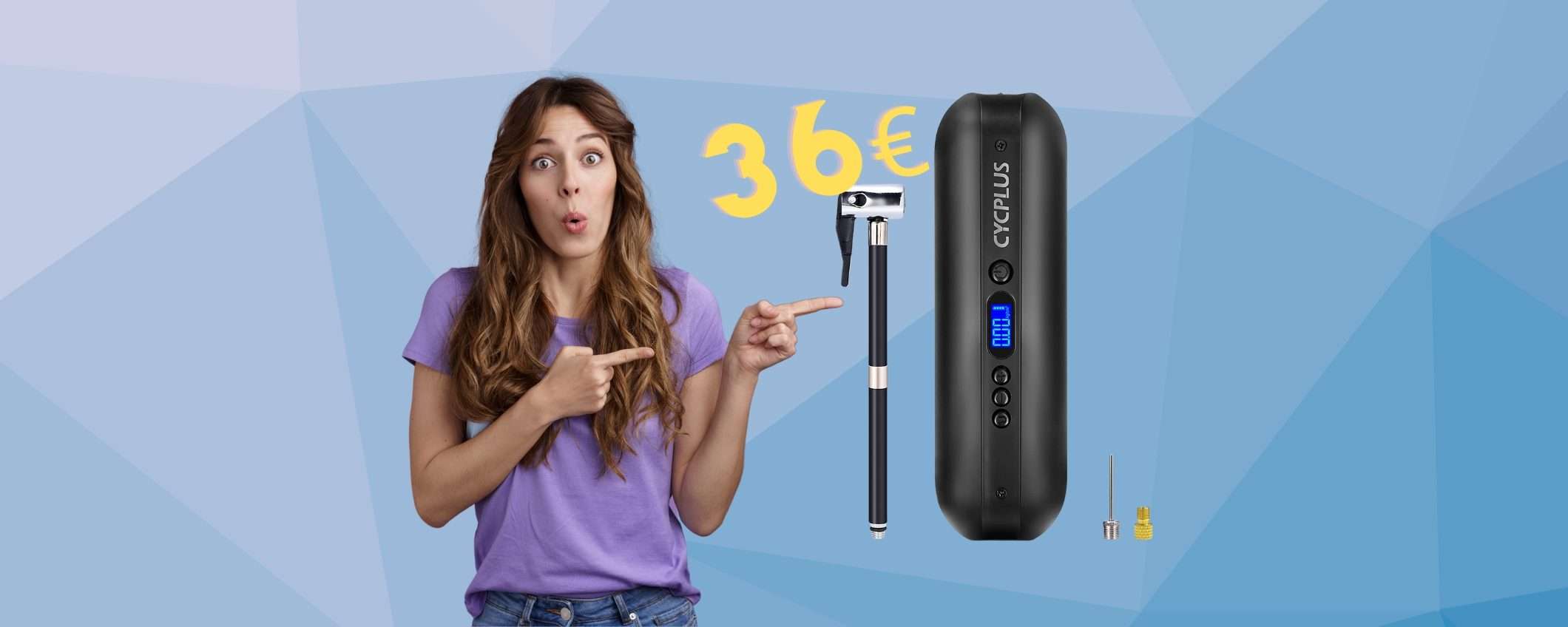 Mini compressore portatile che gonfia di tutto in OFFERTA a 36€