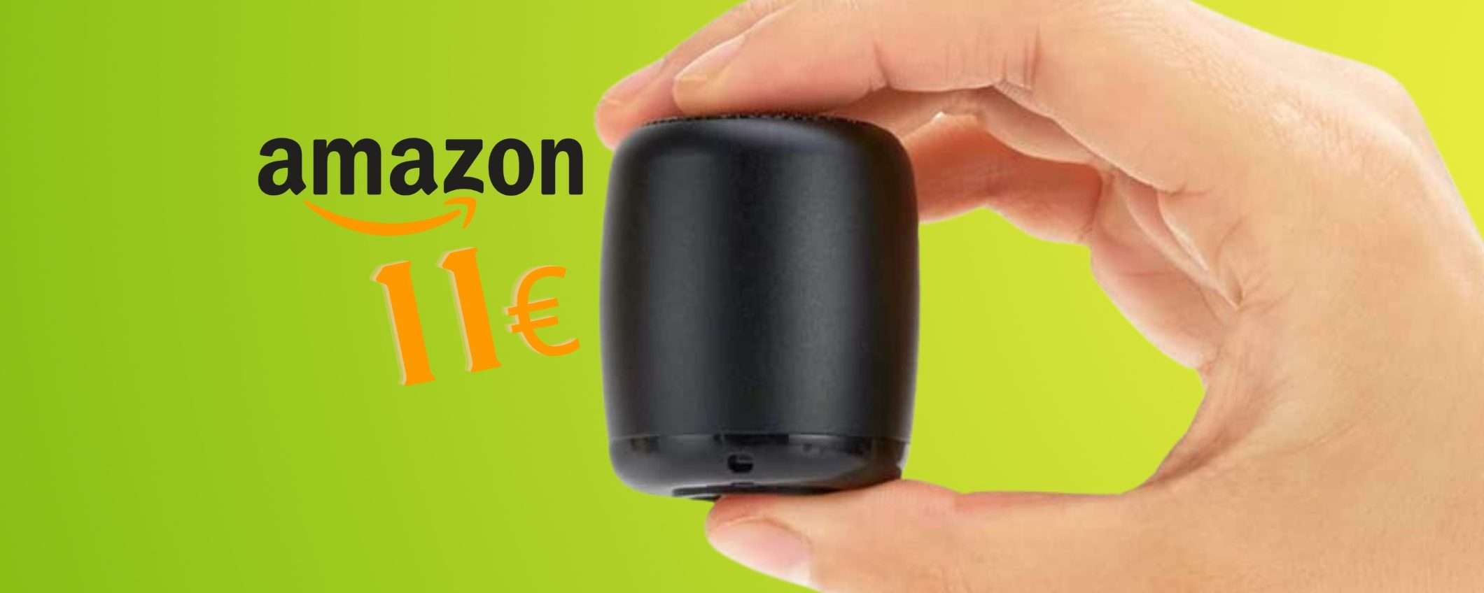 Mini speaker wireless potente che sta in una mano a 11€ su Amazon