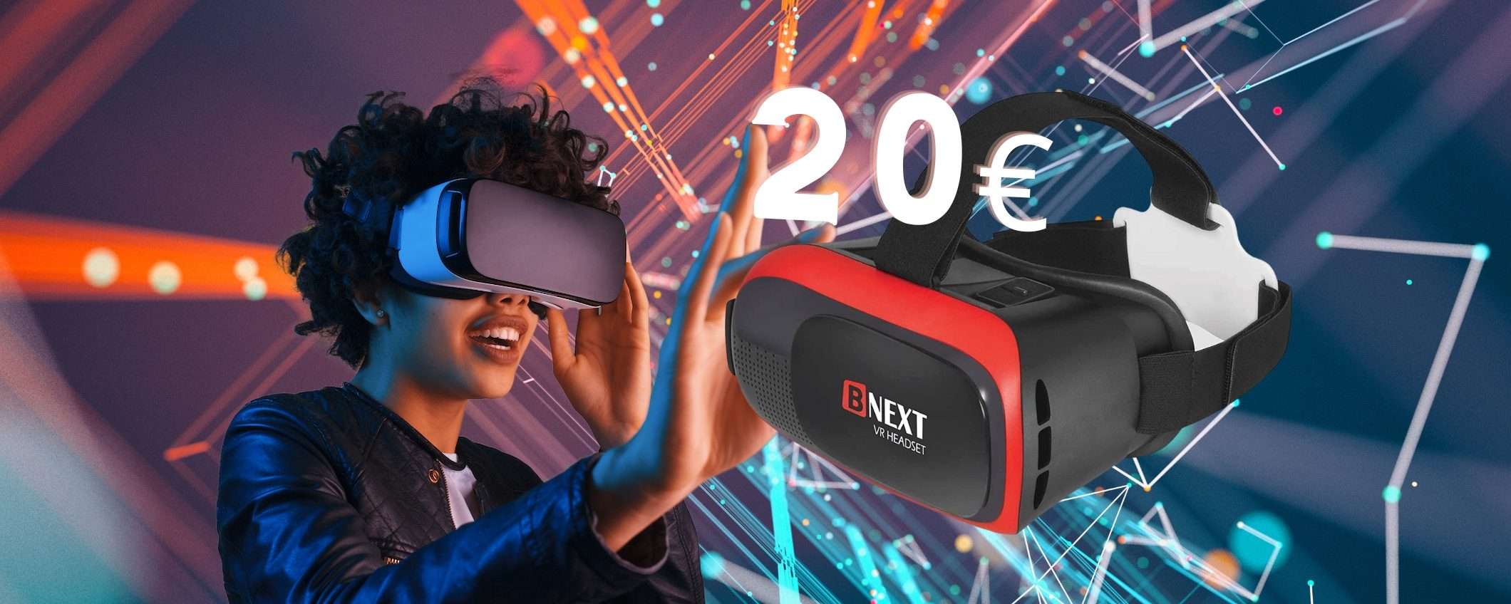 Occhiali VR per giochi e film: con 20€ tutto diventa reale (Amazon)