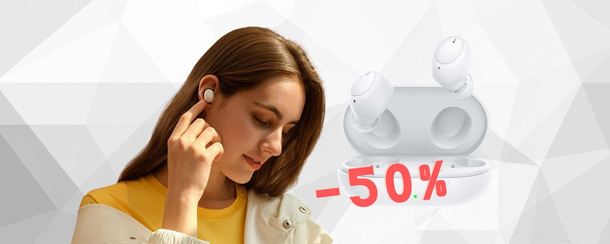 OPPO Enco Buds W12: auricolari SPETTACOLARI al 50% su Amazon