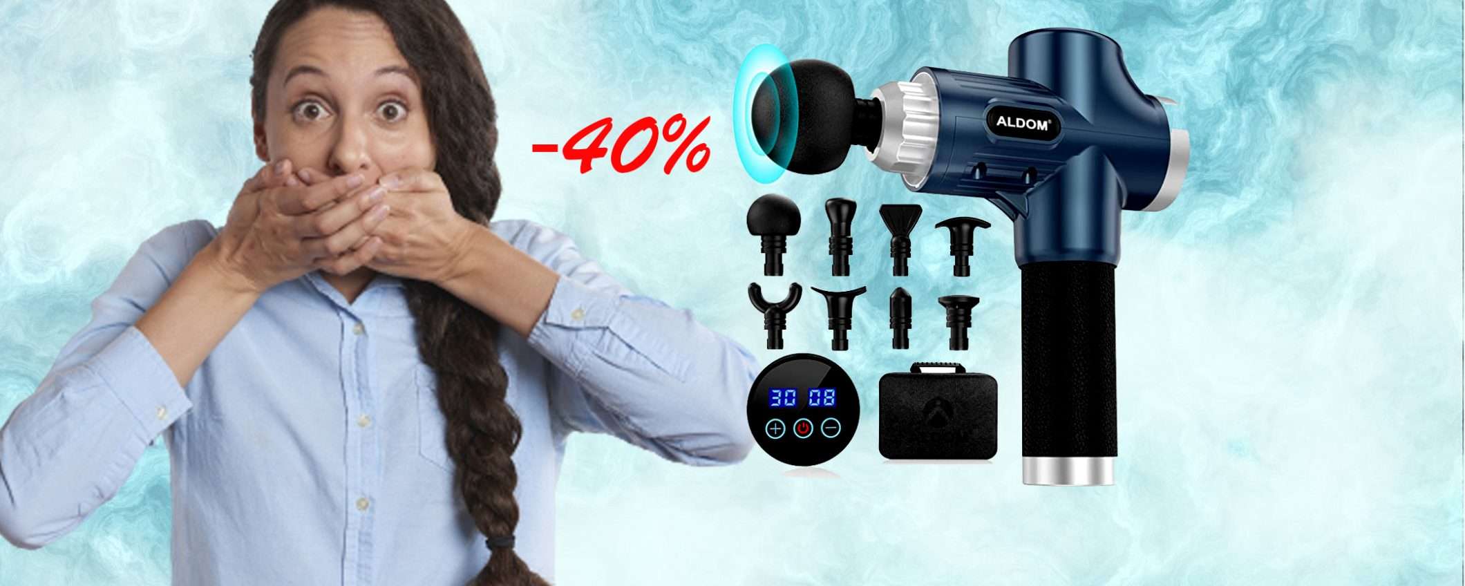 Pistola per massaggi muscolari: sconto TOP su Amazon (-40%)