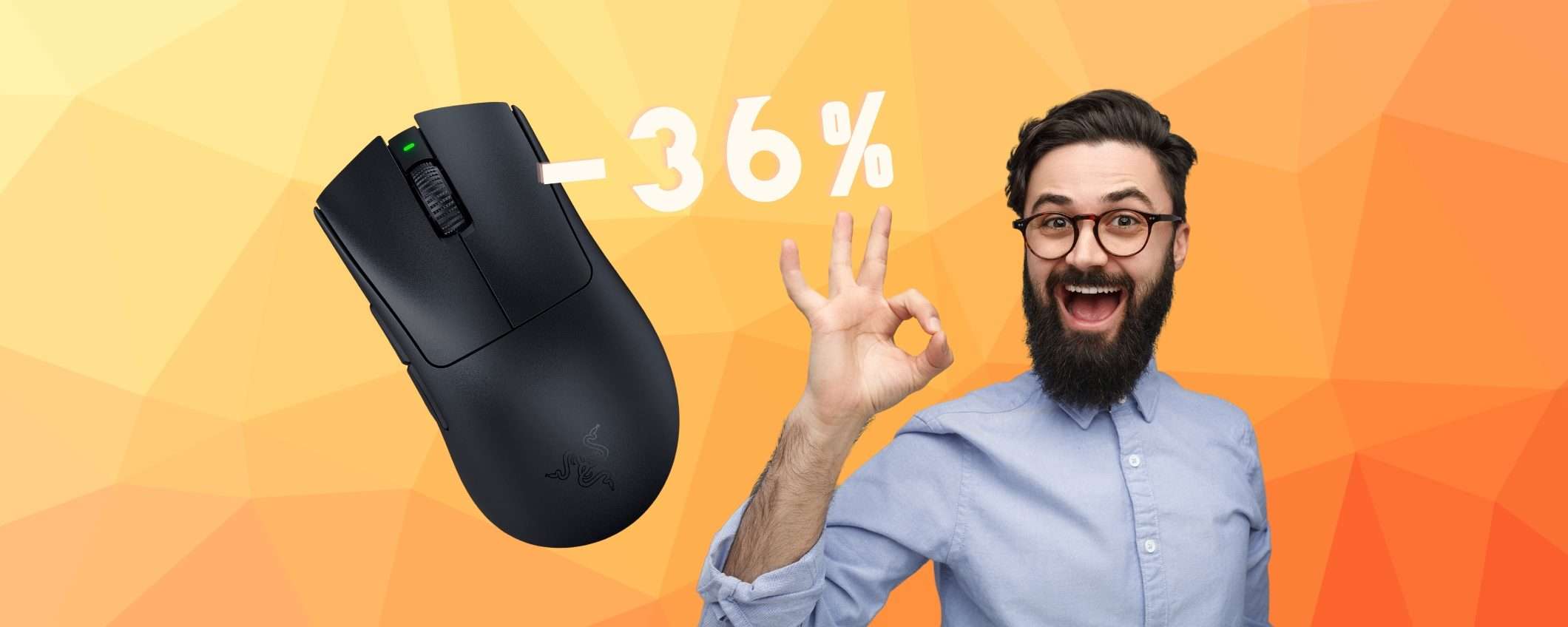 Razer: il mouse wireless da Gaming in OFFERTA su Amazon (-36%)