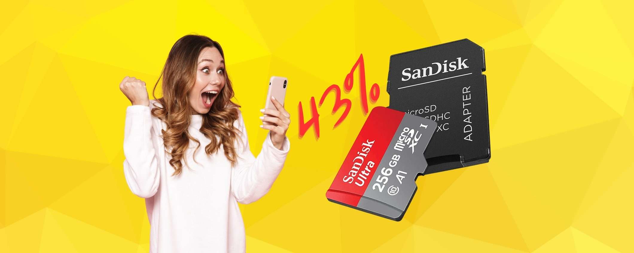 SanDisk Ultra: microSD da 128 GB più adattatore in SCONTO del 43%