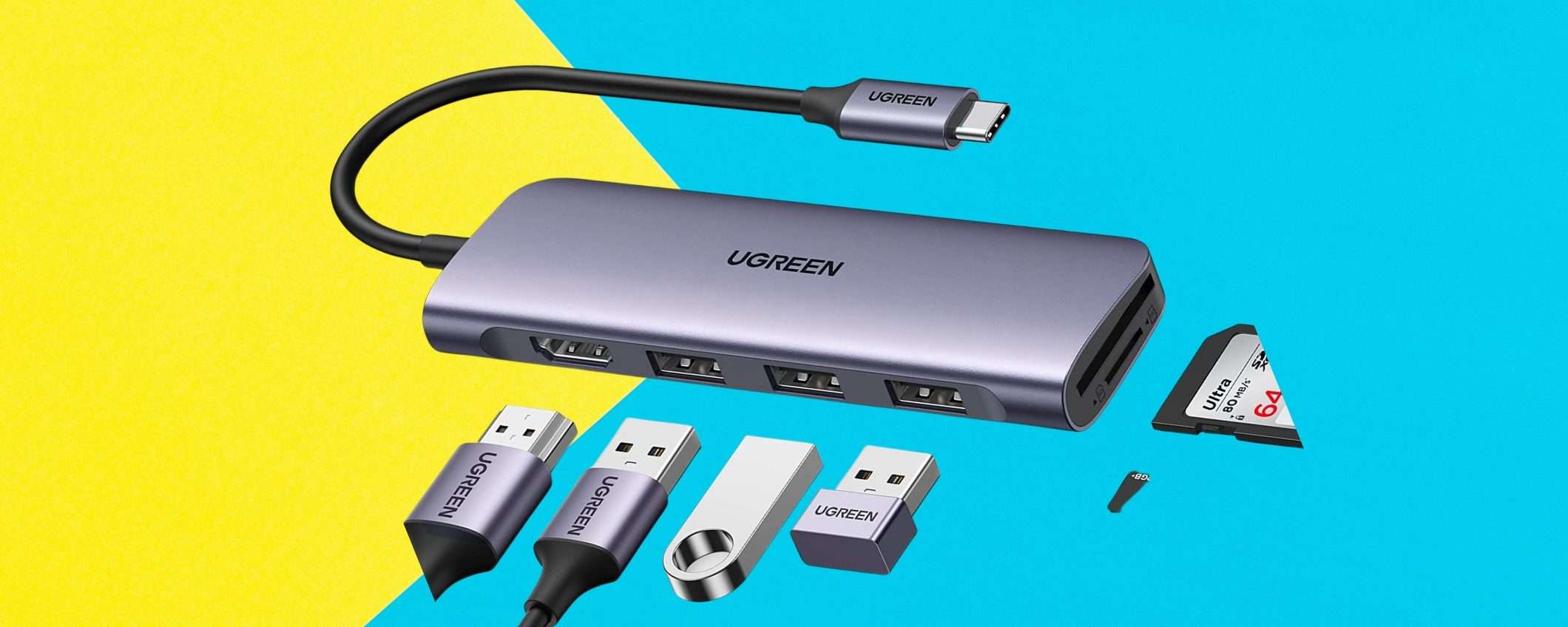 HUB USB 6 in 1: funzioni avanzate a portata di mano, anche HDMI 4K