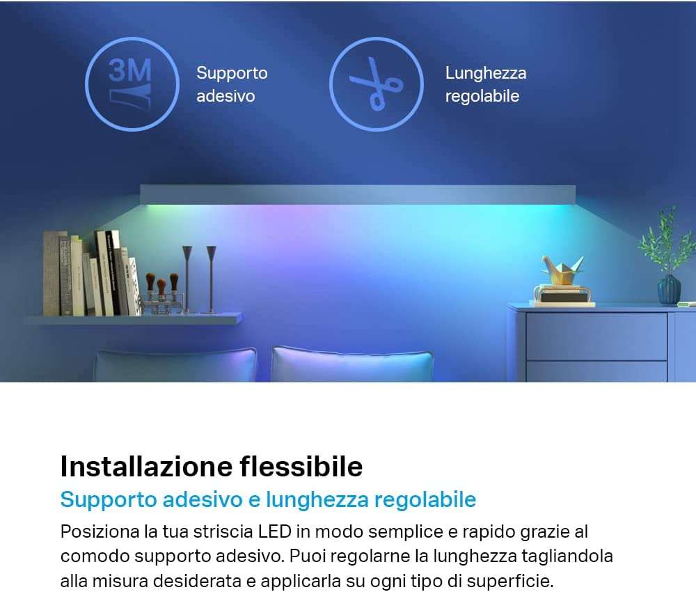 tp-link-striscia-led-wifi-impermeabile-comandi-con-voce-adesivo