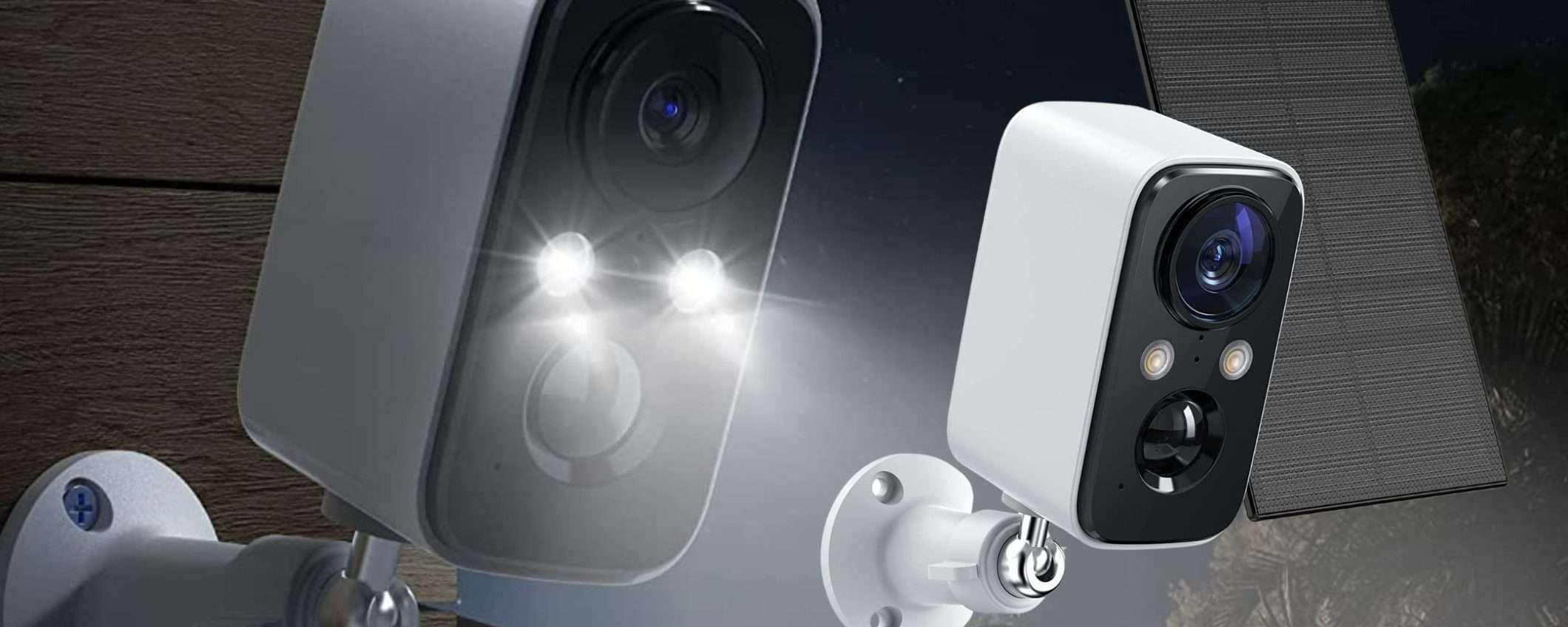 Videocamera di sicurezza wireless con pannello solare: kit a prezzo BOMBA (39€)