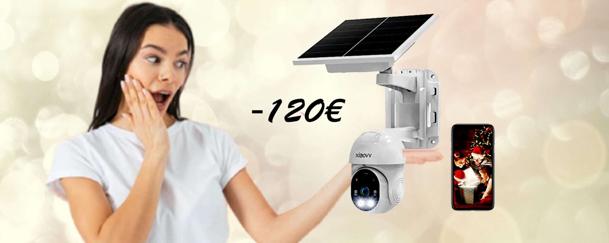 Videocamera di sorveglianza con pannelli solari a € 60,30: FOLLIA (-120€)