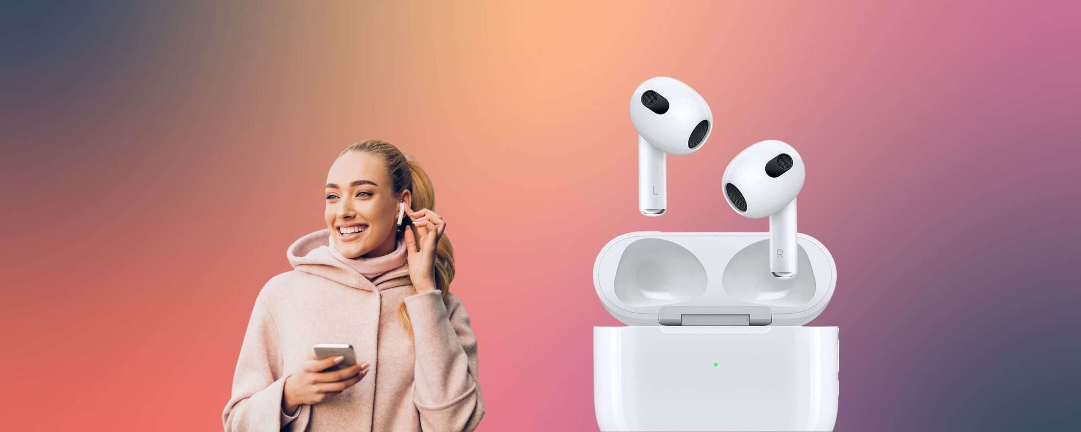 Apple AirPods 3: lo sconto Amazon vale il minimo storico (-50€)