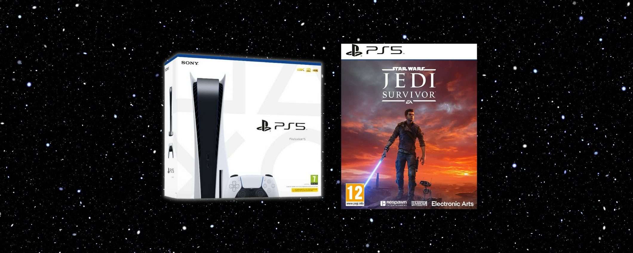 PlayStation 5 in bundle con Star Wars Jedi Survivor: prezzo STELLARE su Amazon