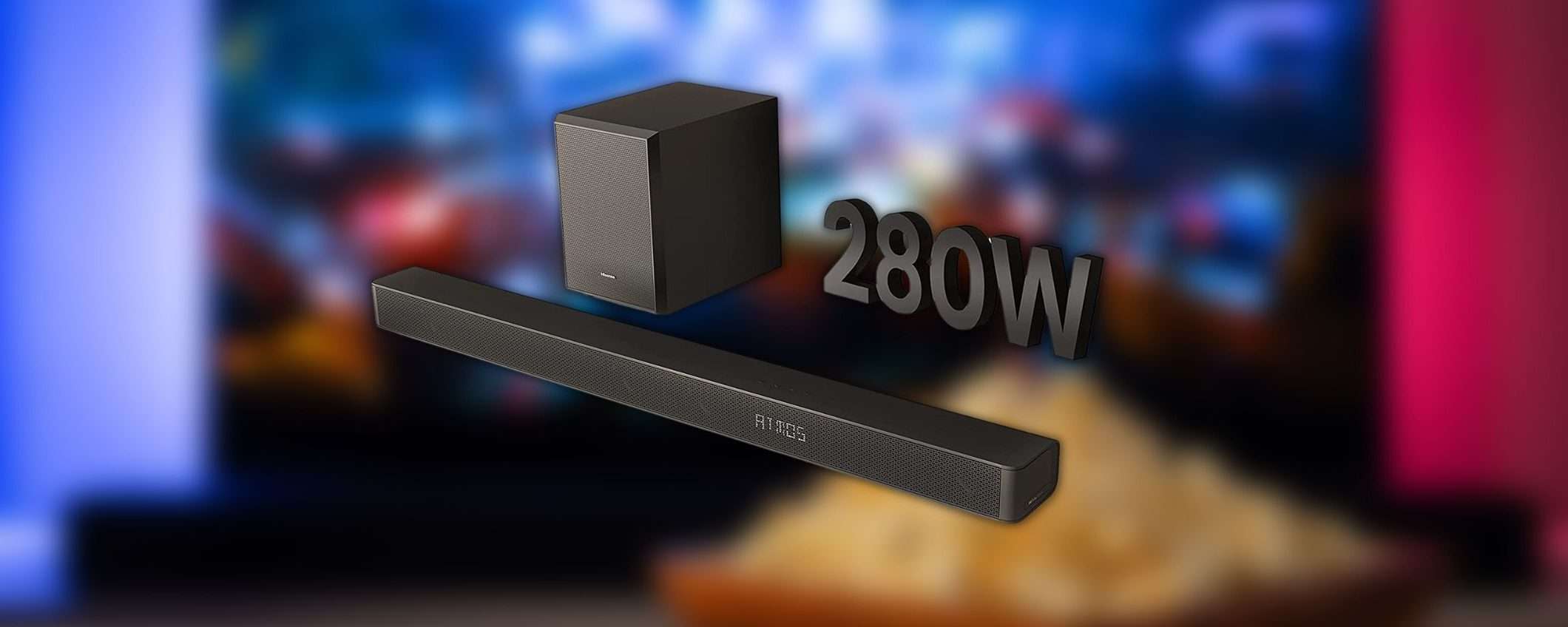 Soundbar in offerta: 280W di potenza a meno di 200 euro