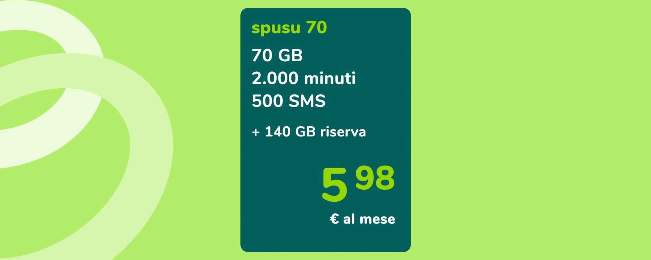 Spusu70 PROMO: ora disponibile fino a fine Maggio