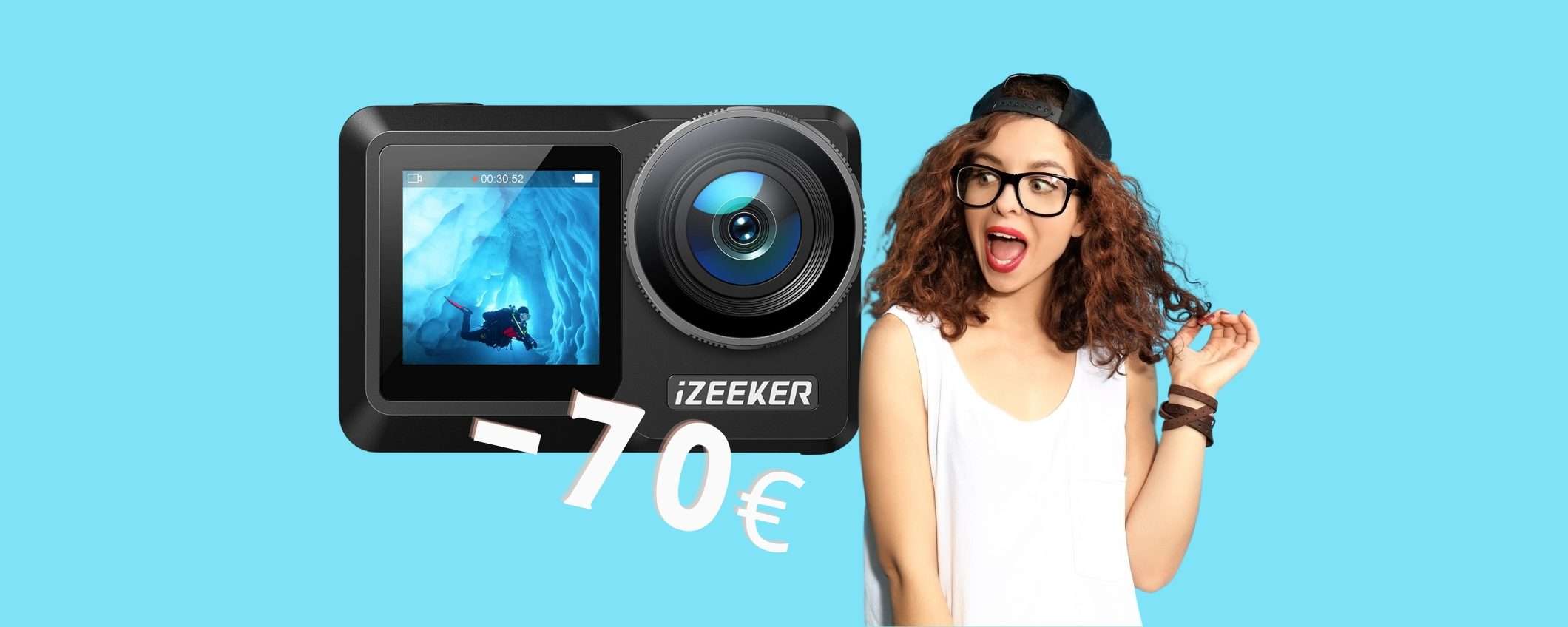 Action Cam 4K WiFi impermeabile: applica il COUPON e RISPARMIA 70€