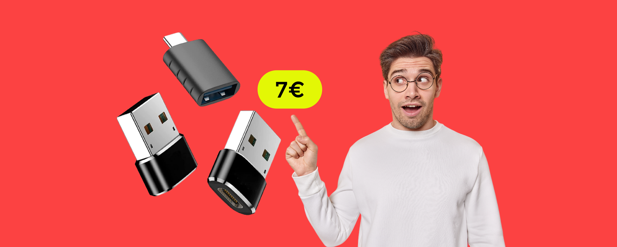 Adattatori USB per smartphone, tablet e PC: solo 7€ per averne TRE