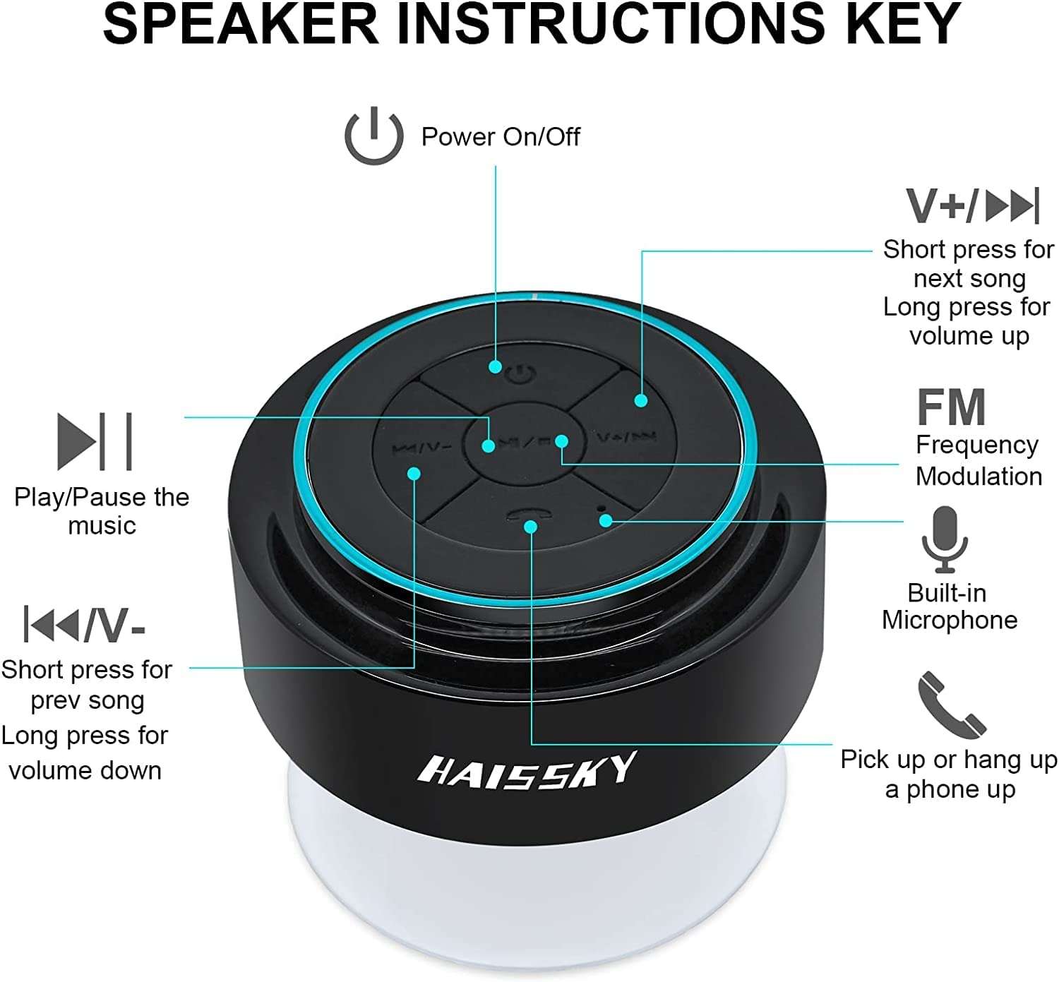 cassa-bluetooth-portatile-impermeabile-soli-18e-amazon-comandi