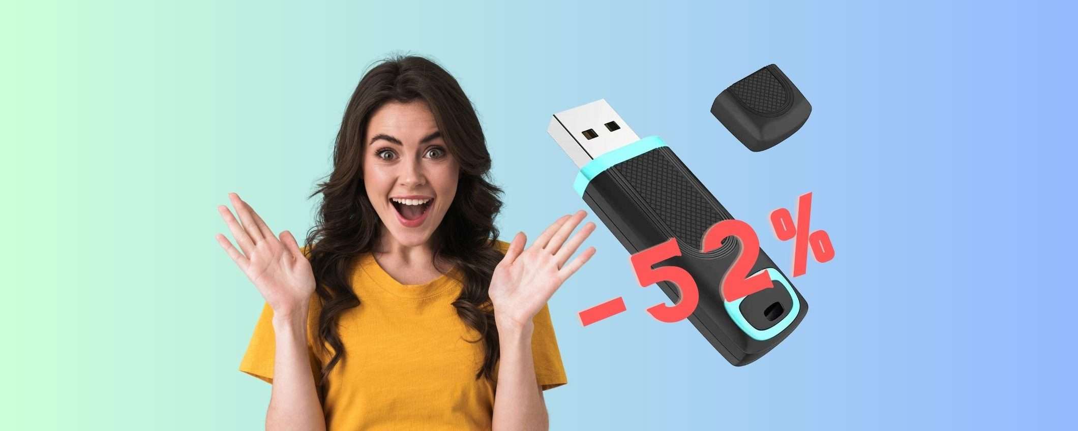 Chiavetta USB velocissima a MENO di 10€ su Amazon, SCONTO del 52%