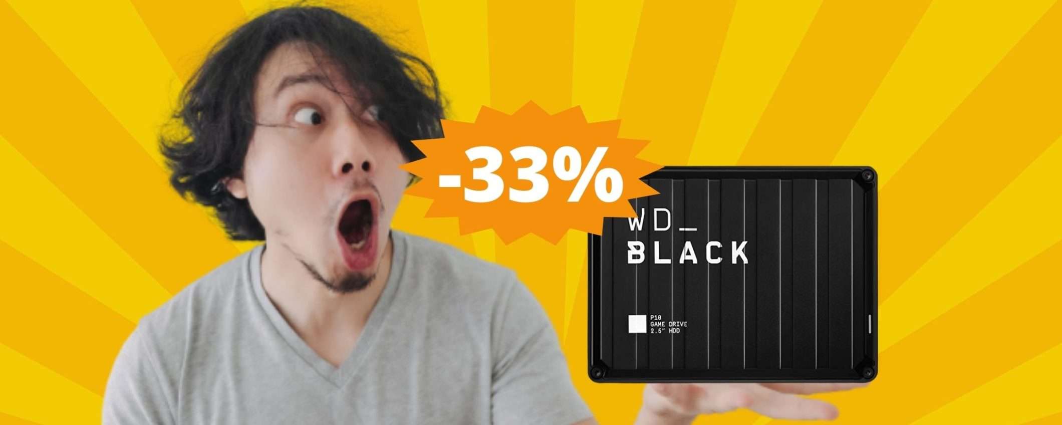 WD BLACK P10 5TB: il game drive indispensabile, ora in super sconto