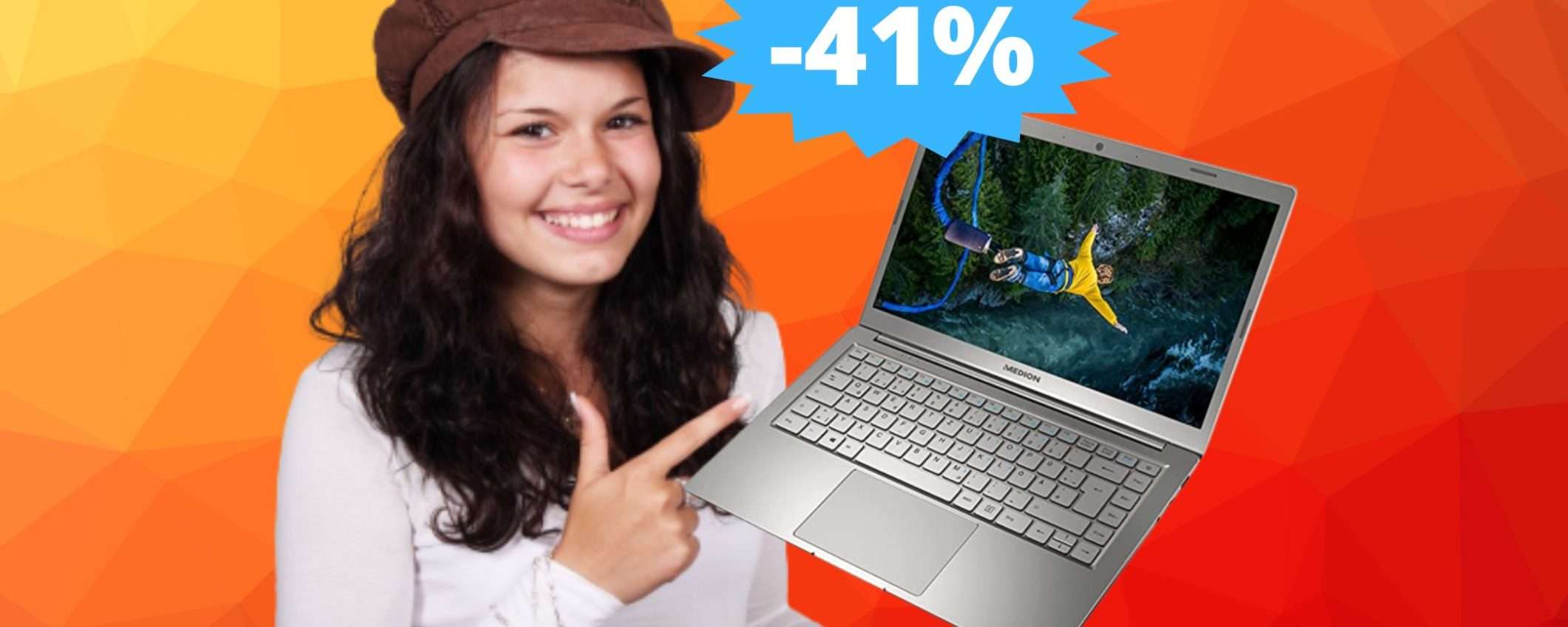 Laptop Medion: compatto, affidabile e in mega sconto del 41%